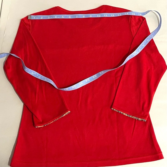 Vintage Burberrys Of London Girl’s 100% Cotton Nova Check Red Top - Picture 7 of 9